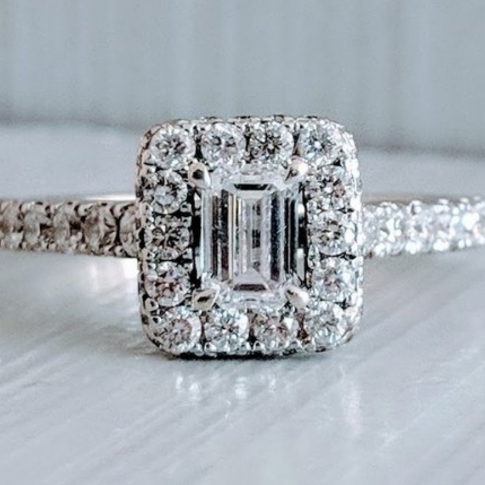 Neil Lane 1-3/8 ct tw 14k WG Emerald Cut Ring